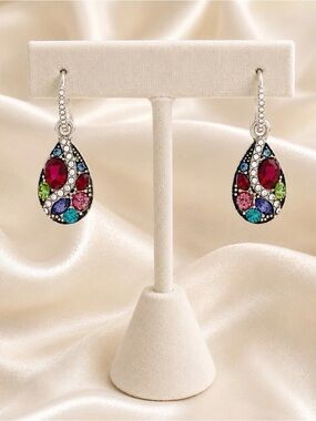 🆕💎 NWT ‘TRUST YOUR JOURNEY’ BRIGHTON VINTAGE SWAROVSKI CRYSTAL EARRINGS - MINT